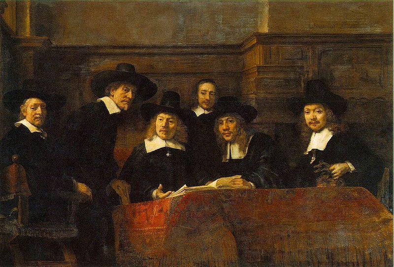 REMBRANDT Harmenszoon van Rijn The Syndics of the Clothmakers Guild, Germany oil painting art